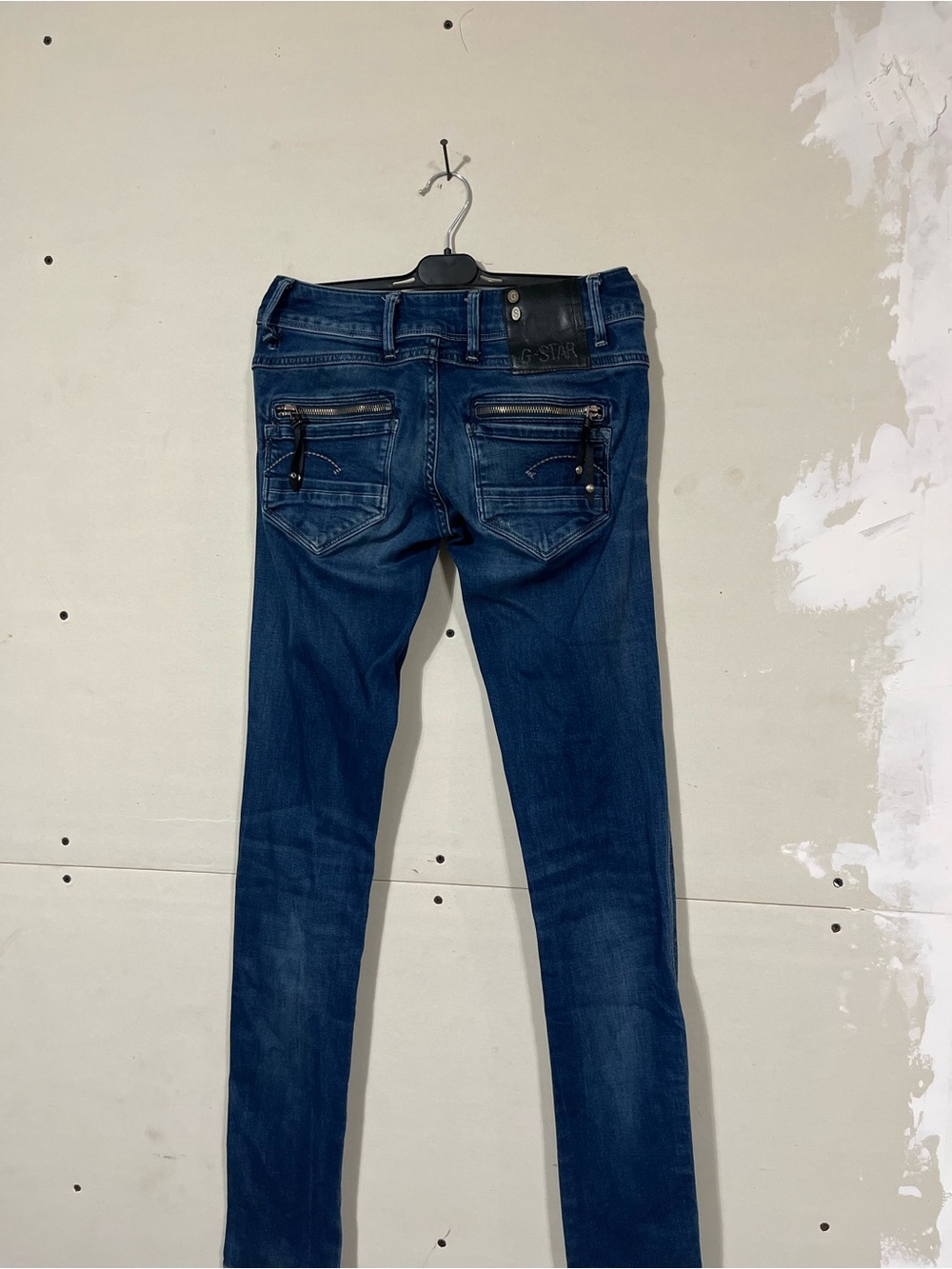 G-Star Dark Blue Skinny Jeans with Zip Back Pockets
